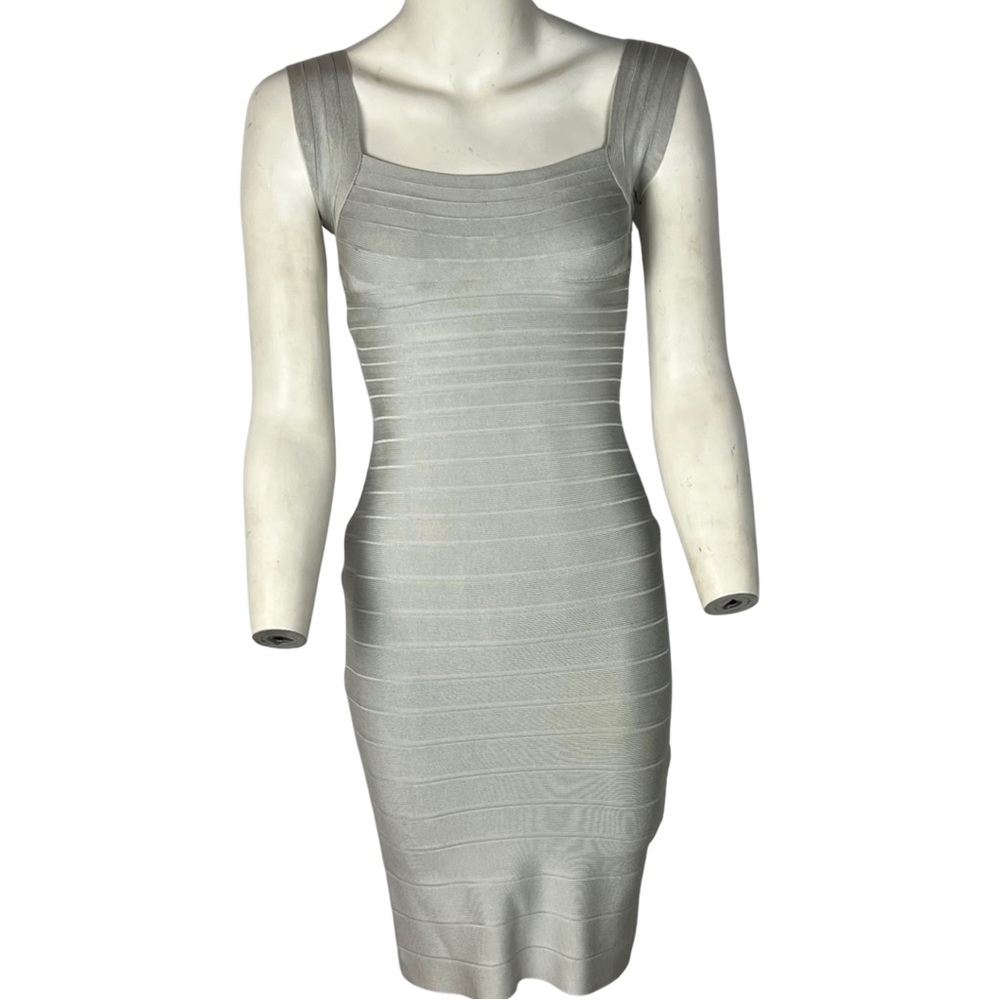 Herve Leger bodycon dress grey / silver xs